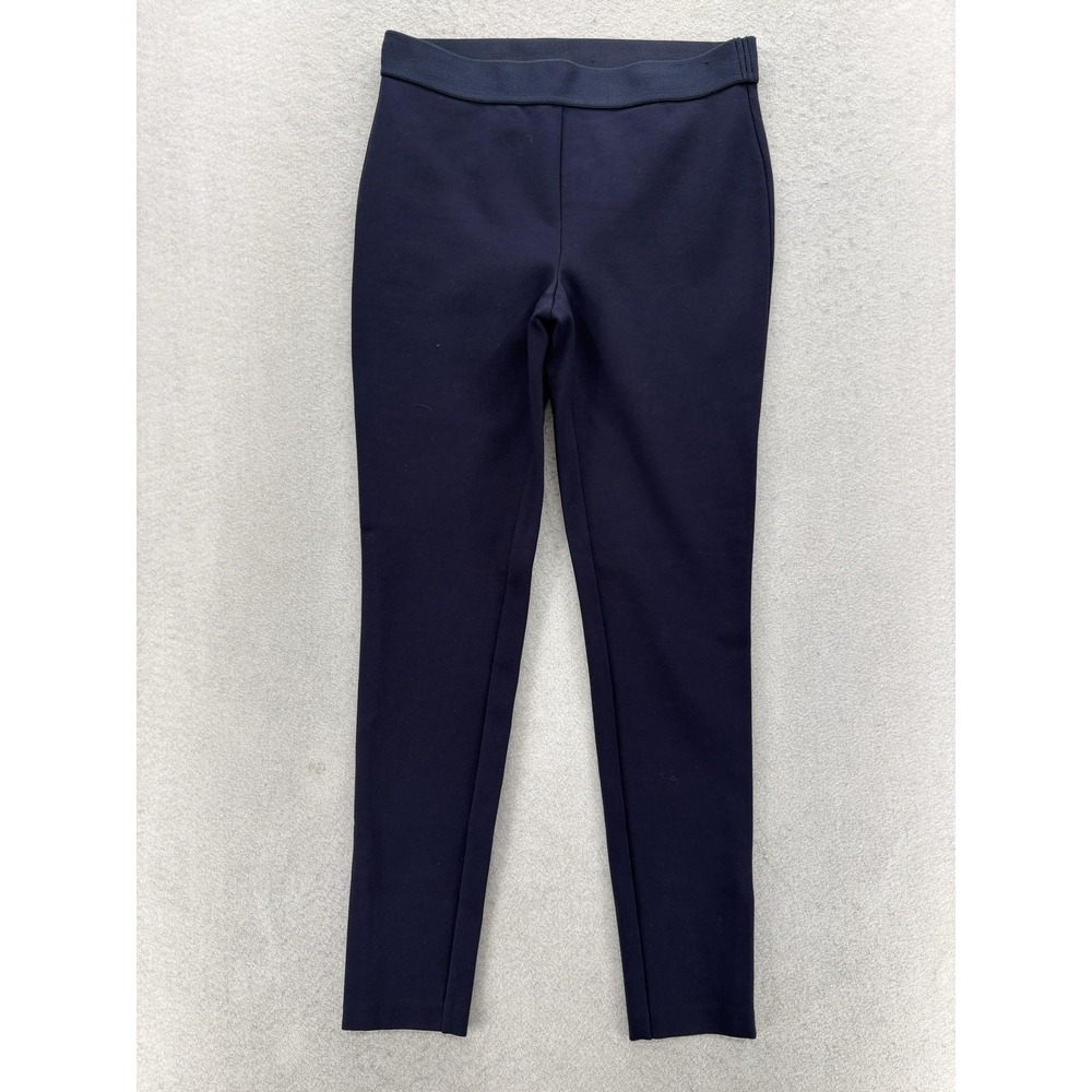 Talbots Leggings Womens 2 Navy Blue Ponte Mid Rise Ankle Zip Stretch Career NWT